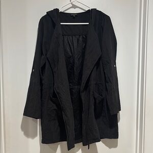 Zenobia Black Trench Coat with Wide Lapels